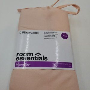Room Essentials Microfiber King  2 Pillow cases Peach Blush